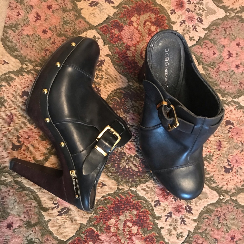 BCBGeneration Black Studded Heel Mule size 10 - Picture 2 of 7